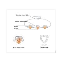 Honey Heart Cubic Zirconia Silver Bracelet - IDiamond