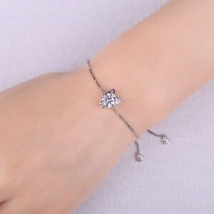 Cat Cubic Zirconia Silver Bracelet - IDiamond