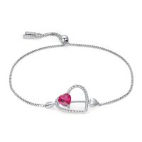 Heart Cubic Zirconia Silver Bracelet - IDiamond