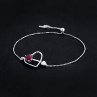 Heart Cubic Zirconia Silver Bracelet - IDiamond