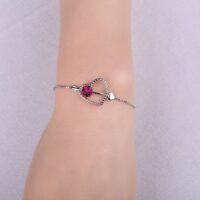 Heart Cubic Zirconia Silver Bracelet - IDiamond