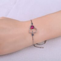 Heart Cubic Zirconia Silver Bracelet - IDiamond