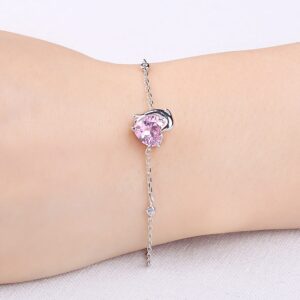 Heart Cubic Zirconia Spinel Silver Bracelet - IDiamond