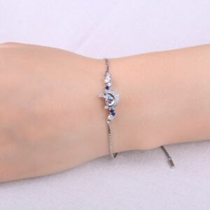 Moon Topaz Sapphire Silver Bracelet - IDiamond