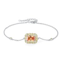 Square Cubic Zirconia Silver Bracelet - IDiamond