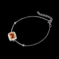 Square Cubic Zirconia Silver Bracelet - IDiamond