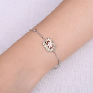 Square Cubic Zirconia Silver Bracelet - IDiamond