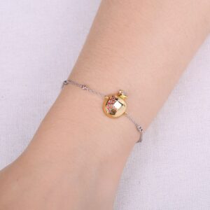 Pomegranate Cubic Zirconia Silver Bracelet - IDiamond