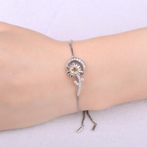 Sunflower Moon Citrine Silver Bracelet - IDiamond
