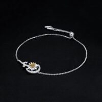 Sunflower Moon Citrine Silver Bracelet - IDiamond