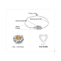 Sunflower Moon Citrine Silver Bracelet - IDiamond