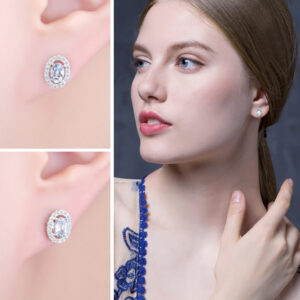 Oval Topaz Silver Earrings - IDiamond