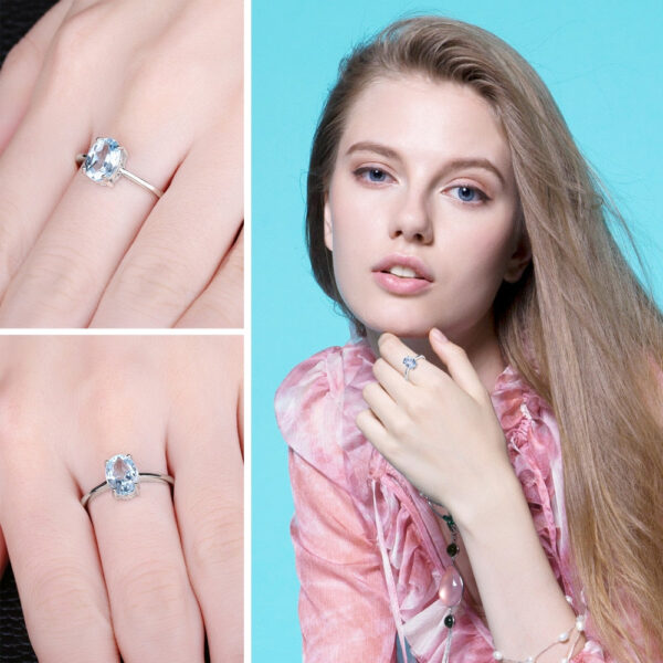 Oval Topaz Silver Ring - IDiamond