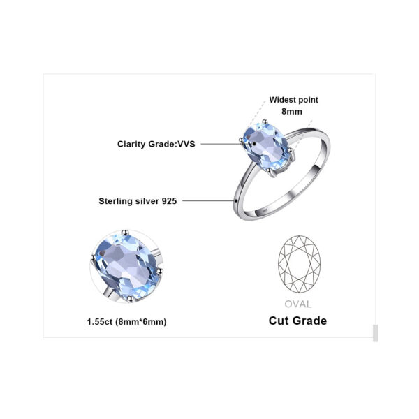 Oval Topaz Silver Ring - IDiamond