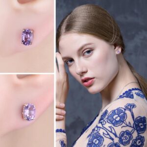 Oval Amethyst Silver Earrings - IDiamond