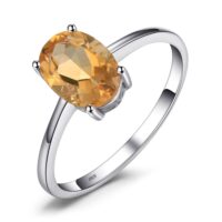 Oval Citrine Silver Ring - IDiamond