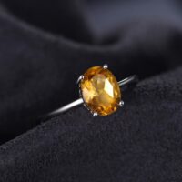 Oval Citrine Silver Ring - IDiamond