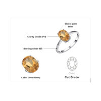Oval Citrine Silver Ring - IDiamond
