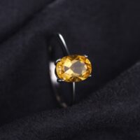 Oval Citrine Silver Ring - IDiamond