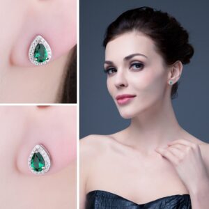 Drop Emerald Silver Earrings - IDiamond