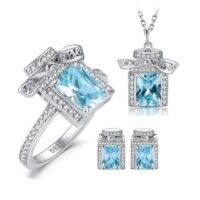 3pcs Perfume Cubic Zirconia Silver Jewelry Set - IDiamond