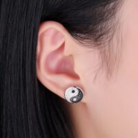 4pcs Tai Chi Yin Yang Spinel Silver Jewelry Set - IDiamond