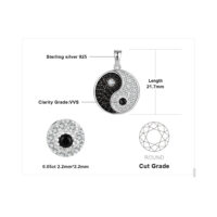 4pcs Tai Chi Yin Yang Spinel Silver Jewelry Set - IDiamond