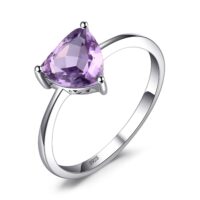 Triangle Amethyst Silver Ring - IDiamond