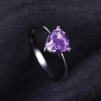 Triangle Amethyst Silver Ring - IDiamond