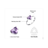 Triangle Amethyst Silver Ring - IDiamond