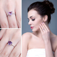Triangle Amethyst Silver Ring - IDiamond