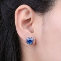 Heart Cubic Zirconia Spinel Silver Earrings - IDiamond