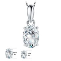 Oval Moissanite Silver Pendant - IDiamond