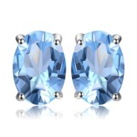 Oval Topaz Silver Earrings - IDiamond