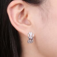 Node Cubic Zirconia Silver Earrings - IDiamond
