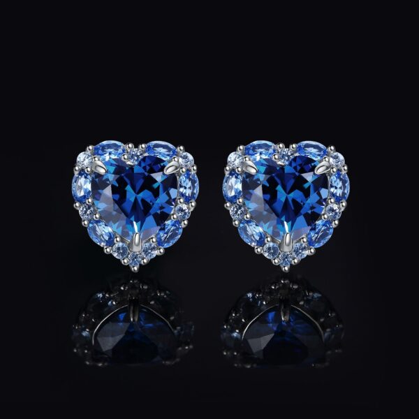 Heart Cubic Zirconia Spinel Silver Earrings - IDiamond