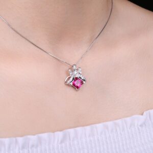 Bow Sapphire Silver Pendant - IDiamond