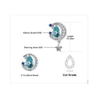 Moon Topaz Sapphire Silver Earrings - IDiamond