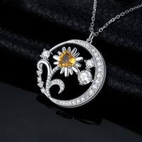Sunflower Citrine Silver Pendant - IDiamond