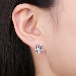 Heart Bow Amethyst Silver Earrings - IDiamond