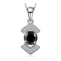 Round Spinel Silver Pendant - IDiamond