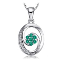 Oval Emerald Silver Pendant - IDiamond