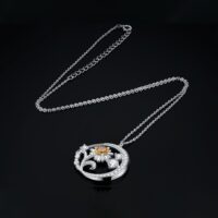 Sunflower Citrine Silver Pendant - IDiamond