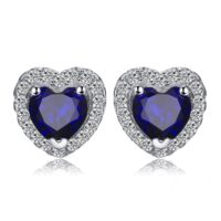 Heart Sapphire Silver Earrings - IDiamond