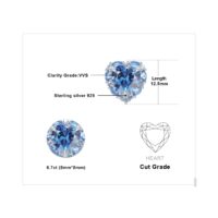 Heart Cubic Zirconia Spinel Silver Earrings - IDiamond