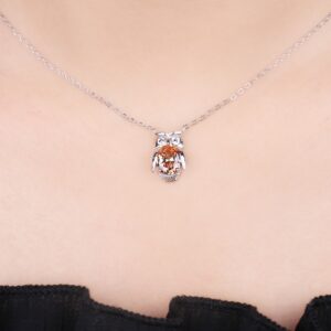 Owl Cubic Zirconia Silver Necklace - IDiamond