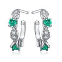 Romantic Emerald Silver Earrings - IDiamond