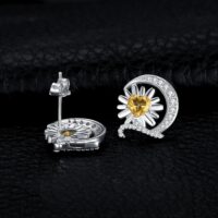 Sunflower Citrine Silver Earrings - IDiamond