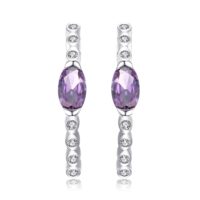 Oval Sapphire Silver Earrings - IDiamond