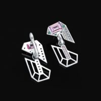 Geometric Cubic Zirconia Silver Earrings - IDiamond